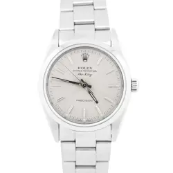 1990 ROLEX OYSTER PERPETUAL AIR-KING SILVER 34MM STAINLESS STAINLESS WATCH 14000