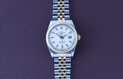 ROLEX DATEJUST 1601 TWO TONE WHITE PIE PAN DIAL 1977