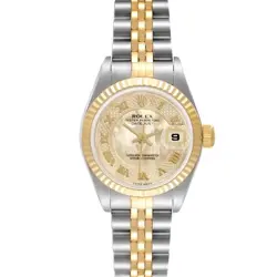 ROLEX DATEJUST DECORATED MOP DIAL STEEL YELLOW GOLD LADIES WATCH 79173