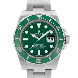ROLEX SUBMARINER 116610LV HULK GREEN CERAMIC STEEL OYSTER MENS WATCH
