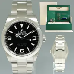NEW PAPERS 2023 ROLEX 224270 EXPLORER BLACK ARABIC DIAL STEEL 40MM OYSTER WATCH