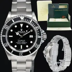 2006 MINT ROLEX SEA-DWELLER STEEL 16600 BLACK DIAL DATE 40MM WATCH BOX