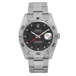 ROLEX DATEJUST TURN-O-GRAPH 36MM STEEL BLACK DIAL AUTOMATIC WATCH 116264