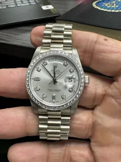 ROLEX PRESIDENTIAL DAY/DATE WHITE GOLD DIAMOND BEZEL