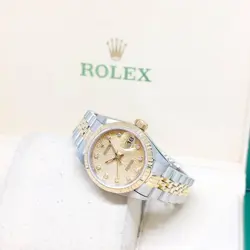 ROLEX 18K HG 26MM CHAMPAGNE JUBILEE DIAMONDS DATEJUST REF: 69173 (W SERIAL)