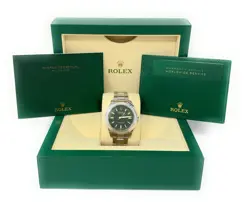 ROLEX MILGAUSS GREEN MINT ANNIVERSARY ORANGE BLACK 116400 GV STEEL WATCH -IN BOX