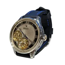 VINTAGE SKELETON WATCH BASED ON A 1922 ROLEX POCKET WATCH MOVEMENT.