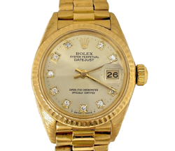 ROLEX 18K YELLOW GOLD DATEJUST PRESIDENT WATCH GOLD CHAMPAGNE DIAL #2135