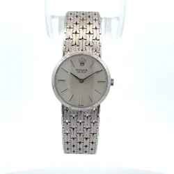 ROLEX CELLINI 24MM SILVER DIAL 18K WHITE GOLD 3957