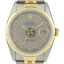 ROLEX DATEJUST ROMAN 16233 YG AUTOMATIC MEN'S #BS086