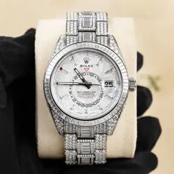 Rolex Sky-Dweller Watch 42MM Meteorite Diamond Index Markers Dial White Gold