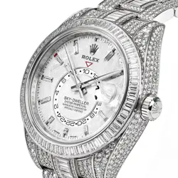 Rolex Sky-Dweller Watch 42MM Meteorite Diamond Index Markers Dial White Gold