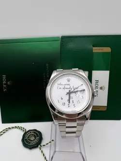 ROLEX DATEJUST 41MM 116300 WHO CARES I'M ALREADY LATE BLACK DIAL HANDS PAPERS
