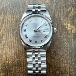 PRE-OWNED ROLEX DATEJUST AUTOMATIC SILVER DIAL MEN'S WATCH 16234 SRJ