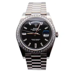 ROLEX DAY-DATE 40MM BLACK DIAL WATCH 228349RBR
