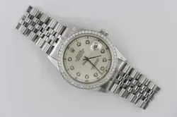 ROLEX DATEJUST 16234 SILVER DIAMOND DIAL & BEZEL JUBILEE BAND CIRCA 1999