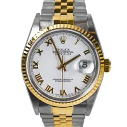 ROLEX DATEJUST WHITE ROMAN NUMERAL DIAL 36MM