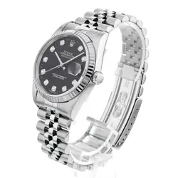 ROLEX DATEJUST 10P DIAMOND 16234G BLACK P 62820