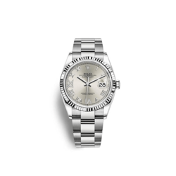 ROLEX DATEJUST 126234 WHITE GOLD STAINLESS STEEL SILVER DIAL OYSTER
