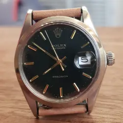 1971 Vintage Rolex 6694 Oysterdate Precision Watch Original Black Dial T Swiss T