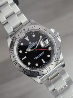 ROLEX 2000 PSERIAL EXPLORER 16570 SILVER OYSTER BRACELET WITH SILVER BEZEL