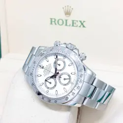 ROLEX 40MM WHITE INDEXES STEEL DAYTONA REF: 116520 (D SERIES)