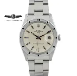 1978 ROLEX OYSTER PERPETUAL DATE 1501 STAINLESS STEEL 34MM SILVER DIAL MINT