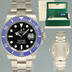 2023 NEW PAPERS ROLEX SUBMARINER BLUE COOKIE MONSTER 126619 WHITE GOLD 41MM