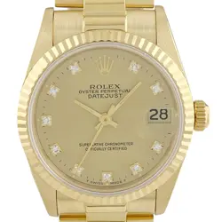 ROLEX DATEJUST 10P DIAMOND 68278G AUTOMATIC BOYS USED BUYS-0