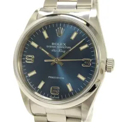 ROLEX AIR KING SELF-WINDING SS BLUE DIAL P NUMBER 14000M USED SKAI-0