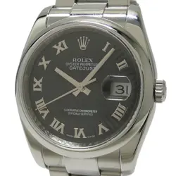 ROLEX DATEJUST SUNBEAM AUTOMATIC SS BLACK DIAL M USED SKAI-0
