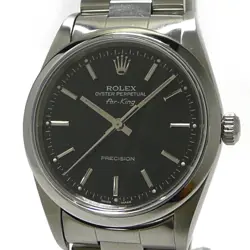 ROLEX AIR KING SELF-WINDING SS BLACK DIAL K 14000M USED SKAI-0