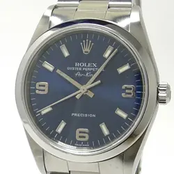 ROLEX AIR KING SELF-WINDING SS BLUE DIAL K 14000M USED SKAI-0