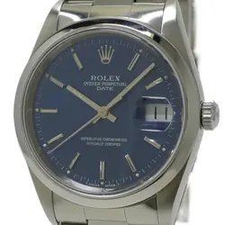 ROLEX OYSTER PERPETUAL DATE AUTOMATIC SS BLUE DIAL U USED SKAI-0
