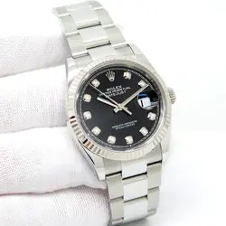 ROLEX 126234 DATEJUST WITH BLACK DIAMOND DIAL ON OYSTER