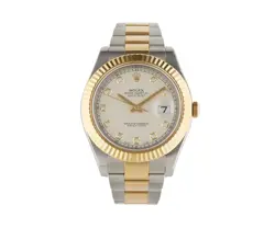 ROLEX DATEJUST II 116333, 41MM, ORIGINAL DIAMOND IVORY DIAL,TWO TONE MEN’S WATCH