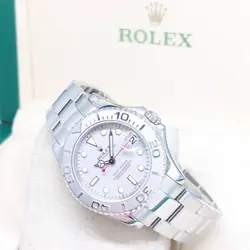 ROLEX 35MM PLATINUM DIAL YACHTMASTER REF: 168622 (A SERIES)