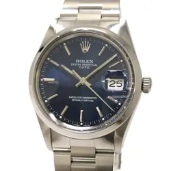 ROLEX OYSTER PERPETUAL DATE SS AUTOMATIC NAVY DIAL USED SKAI-0