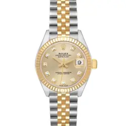 ROLEX DATEJUST 28 STEEL YELLOW GOLD DIAMOND LADIES WATCH 279173 BOX CARD