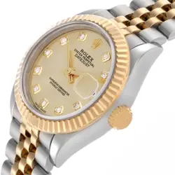 Rolex Datejust 28 Steel Yellow Gold Diamond Ladies Watch 279173 Box Card