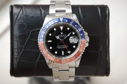 1989 ROLEX GMT MASTER II PEPSI INSERT RED BLUE STEEL 40MM AUTO 16710