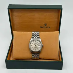 ROLEX DATEJUST 16220 36MM NO HOLES STEEL SILVER DIAL AUTOMATIC MENS