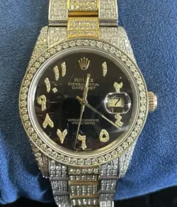 ROLEX DATEJUST 16013 ARABIC GOLD & STAINLESS 36MM DIAMONDS