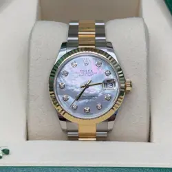 ROLEX DATEJUST 31 NEW 2025 MOTHER OF PEARL DIAMOND TWO TONE YELLOW GOLD OYSTER