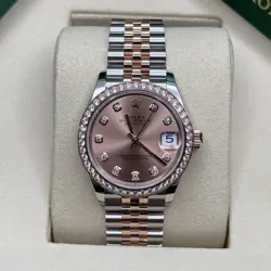 ROLEX DATEJUST 31 NEW 2025 PINK DIAMOND DIAL TWO TONE ROSE GOLD DIAMOND JUBILEE