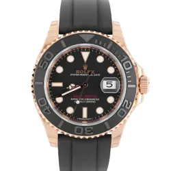 NOS STICKERED Rolex Yacht-Master 18k Rose Gold Oysterflex 40mm 116655 Watch BOX