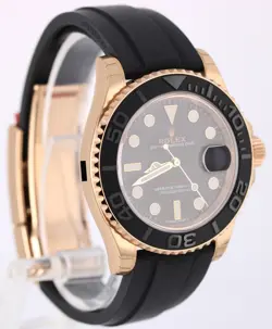 NOS STICKERED Rolex Yacht-Master 18k Rose Gold Oysterflex 40mm 116655 Watch BOX