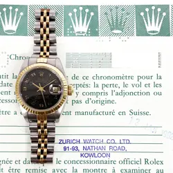 1992 ROLEX LADY-DATEJUST 26 69173, STEEL & GOLD, BLACK JUBILEE ARABIC DIAL, B...