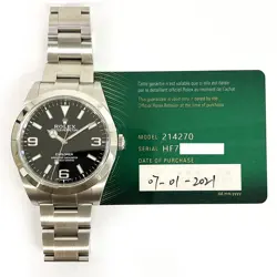 2021 ROLEX EXPLORER 214270, 39MM, STEEL, BLACK DIAL, BOX & PAPERS