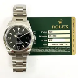 2012 ROLEX EXPLORER 214270, 39MM, STEEL, BLACK DIAL, BOX & PAPERS